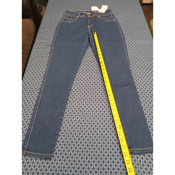 WAIST 30 INCHES SIZE 7 SKINNY  JEANS STRETCH DENIM PUSH UP BLUE  H7-1 CTP16 SZ7 - Picture 6 of 11
